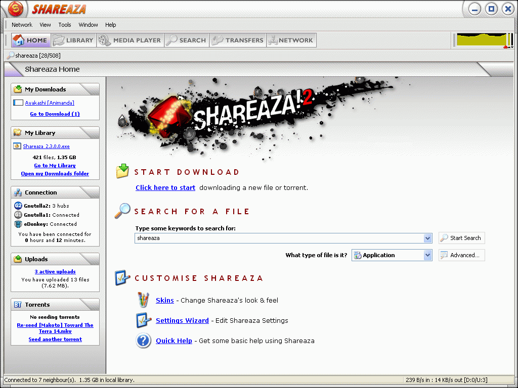 Shareaza screenshot Shareaza screenshot